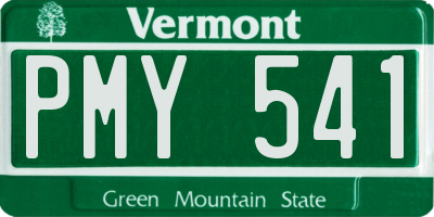 VT license plate PMY541
