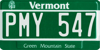 VT license plate PMY547