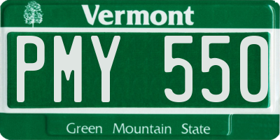 VT license plate PMY550