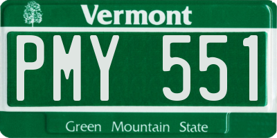 VT license plate PMY551