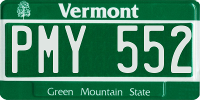 VT license plate PMY552