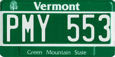 VT license plate PMY553