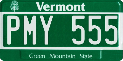 VT license plate PMY555