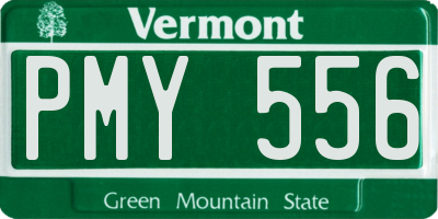 VT license plate PMY556