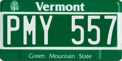 VT license plate PMY557