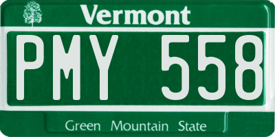 VT license plate PMY558