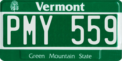 VT license plate PMY559