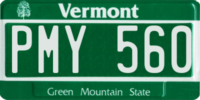 VT license plate PMY560