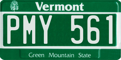 VT license plate PMY561