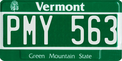 VT license plate PMY563