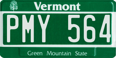 VT license plate PMY564