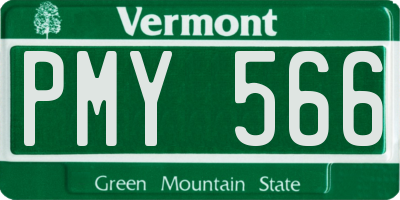 VT license plate PMY566
