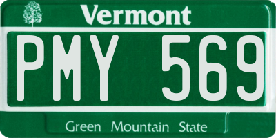 VT license plate PMY569