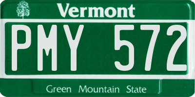 VT license plate PMY572