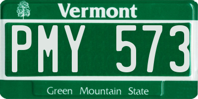 VT license plate PMY573