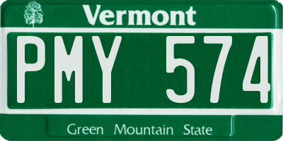 VT license plate PMY574