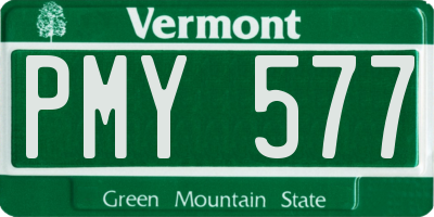 VT license plate PMY577