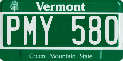 VT license plate PMY580