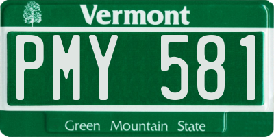 VT license plate PMY581