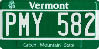 VT license plate PMY582