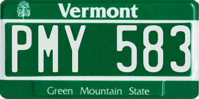 VT license plate PMY583
