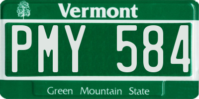 VT license plate PMY584