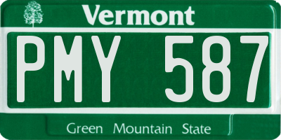 VT license plate PMY587