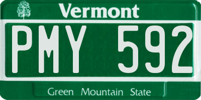 VT license plate PMY592