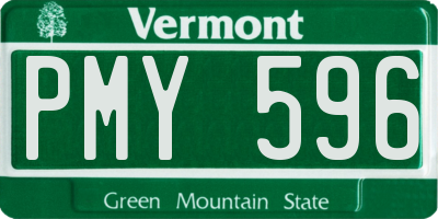 VT license plate PMY596