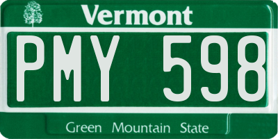 VT license plate PMY598