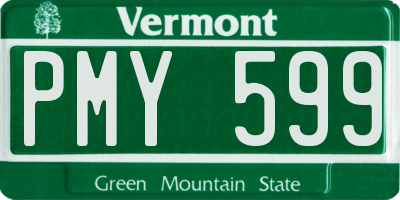 VT license plate PMY599