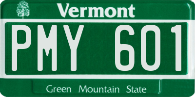 VT license plate PMY601