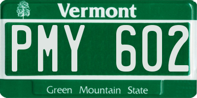 VT license plate PMY602