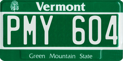 VT license plate PMY604