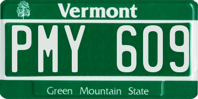 VT license plate PMY609