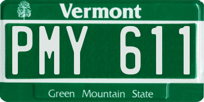 VT license plate PMY611