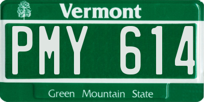 VT license plate PMY614