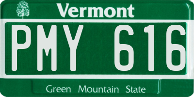 VT license plate PMY616