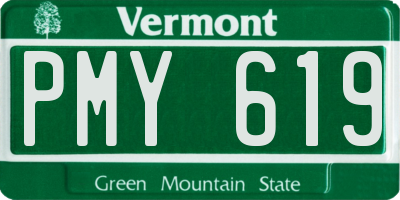 VT license plate PMY619
