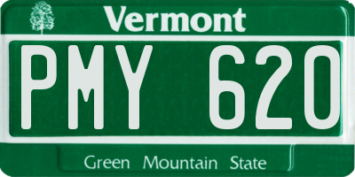 VT license plate PMY620