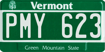 VT license plate PMY623