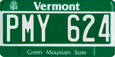 VT license plate PMY624