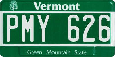 VT license plate PMY626