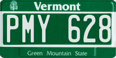 VT license plate PMY628