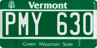 VT license plate PMY630