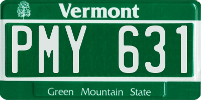 VT license plate PMY631