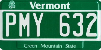 VT license plate PMY632