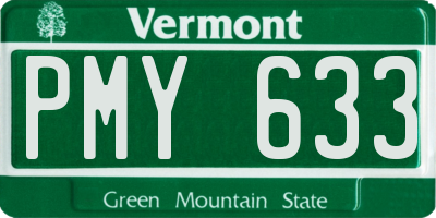 VT license plate PMY633
