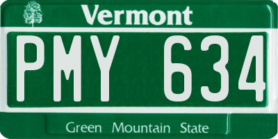 VT license plate PMY634