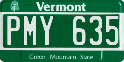 VT license plate PMY635